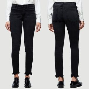 Frame Le High Ankle Skinny Jeans Black 27